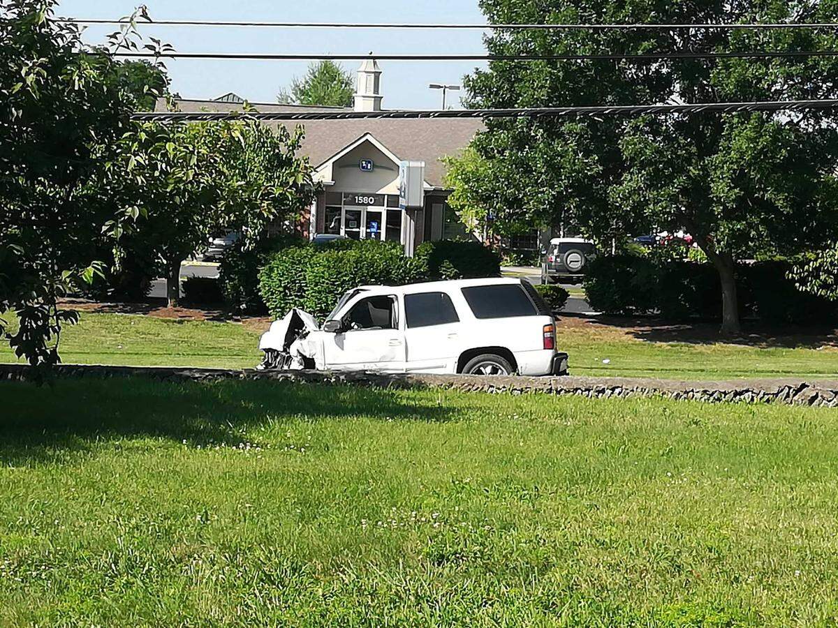 A white SUV was involved in a fatal crash on Leestown Road in Lexington Friday, July 3, 2020. 