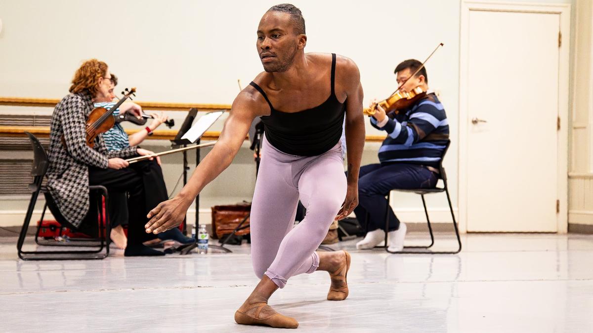 Dancers rehearse routines in preparation for the 50th anniversary season of the Lexington Ballet performing with cellist Ben Sollee and the Lexington Philharmonic string quartet.