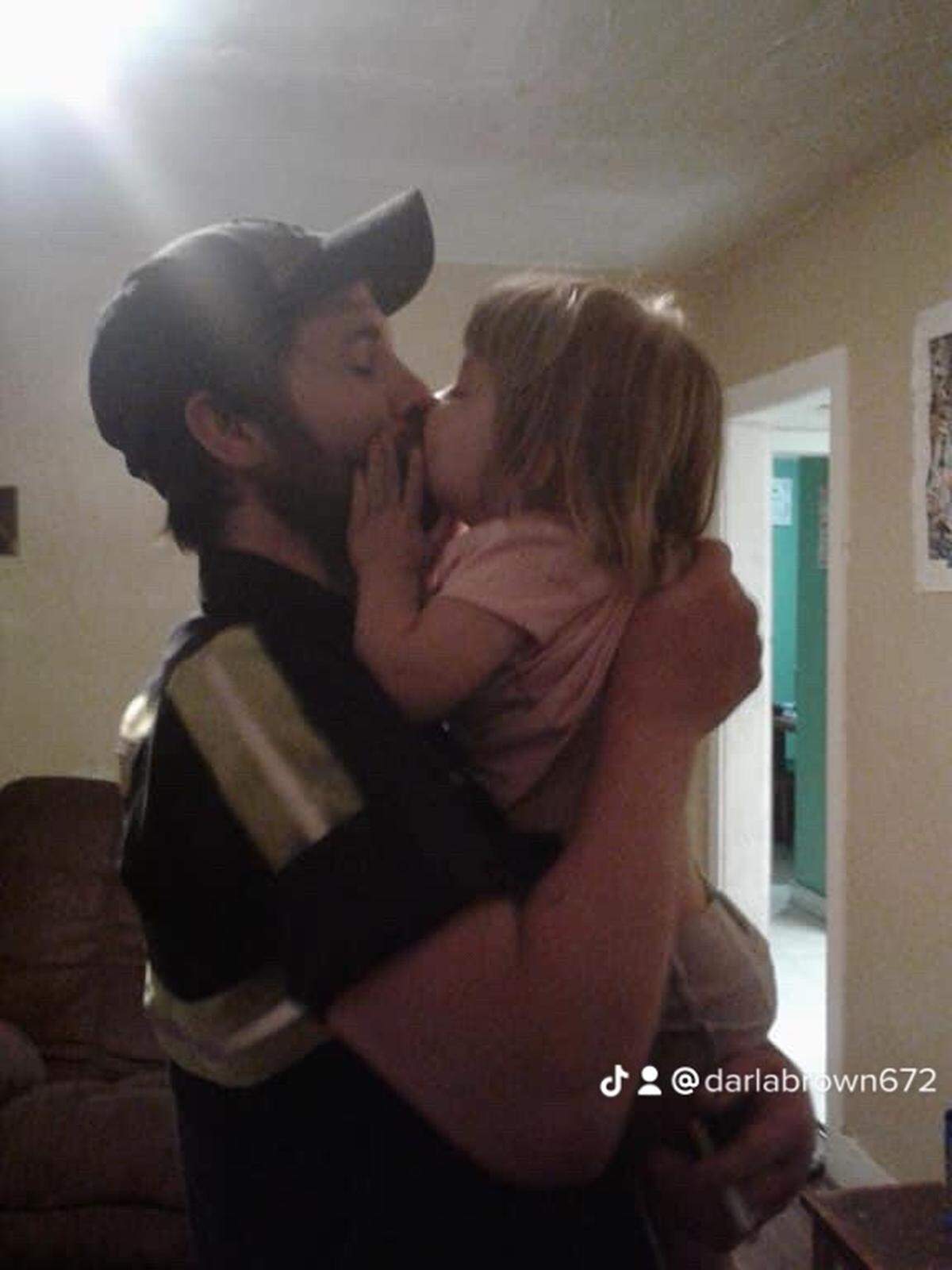 James Brown, shown with his daughter Ava, was killed in March 2022 when the roof of a coal mine in Harlan County collapsed on him.