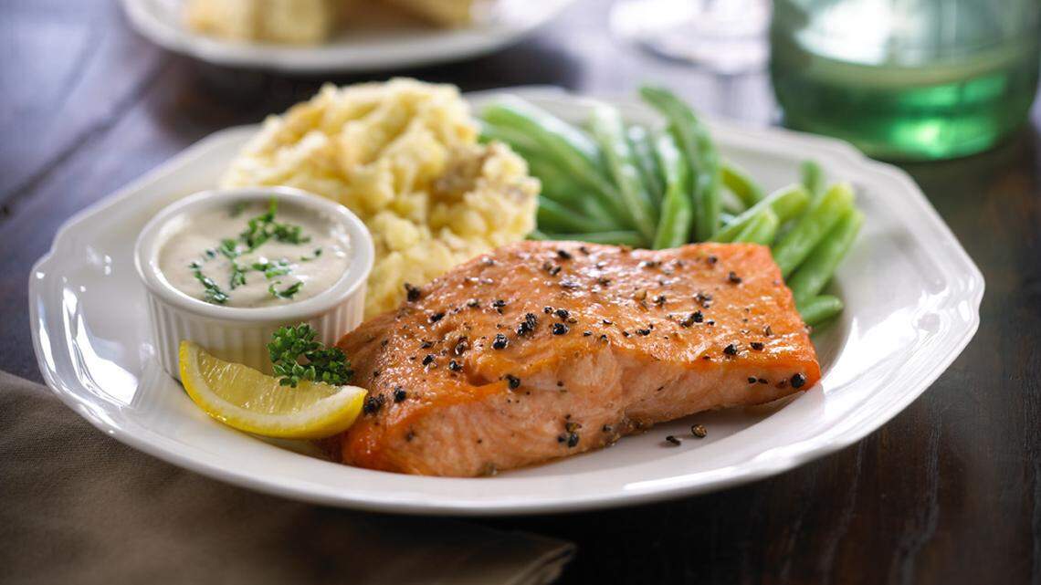 The first restaurant is closing at The Summit at Fritz Farm: Ted’s Montana Grill, which featured items such as this cedar plank salmon, opened in May 2017. It will close on Feb. 28.