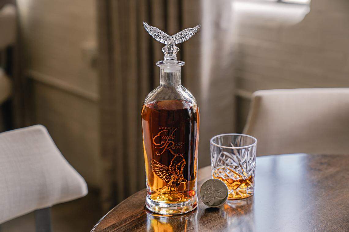 Sazerac and BlockBar are auctioning rare bourbons including Double Eagle Very Rare online to raise money for the American Red Cross hurricane relief efforts in North Carolina and Florida.