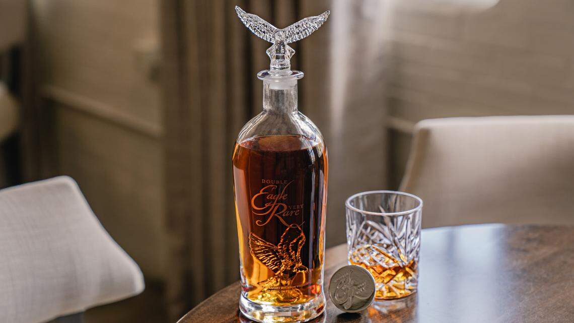 Sazerac and BlockBar are auctioning rare bourbons including Double Eagle Very Rare online to raise money for the American Red Cross hurricane relief efforts in North Carolina and Florida.