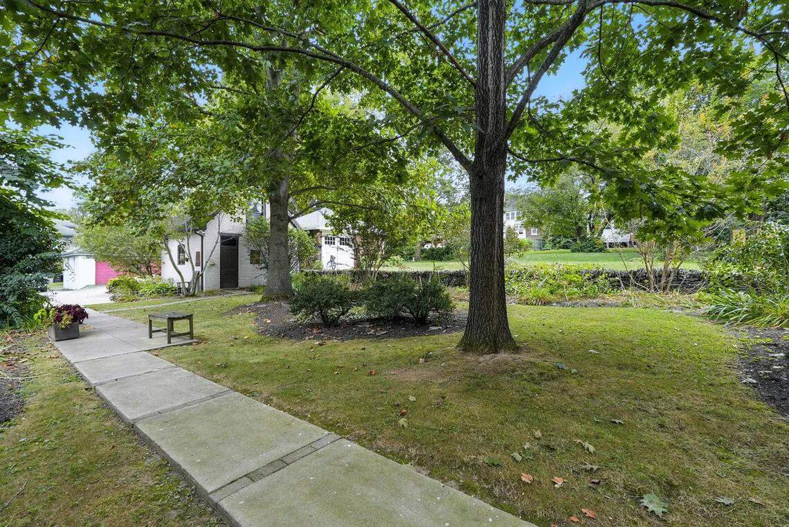 A view of the backyard at the Zeigler House in Frankfort. It adjoins a driveway.