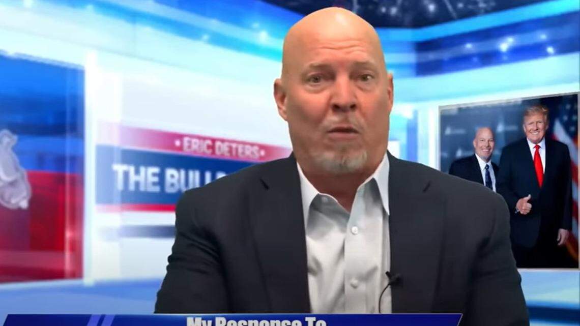 A screenshot GOP gubernatorial candidate Eric Deters hosting his Youtube show.