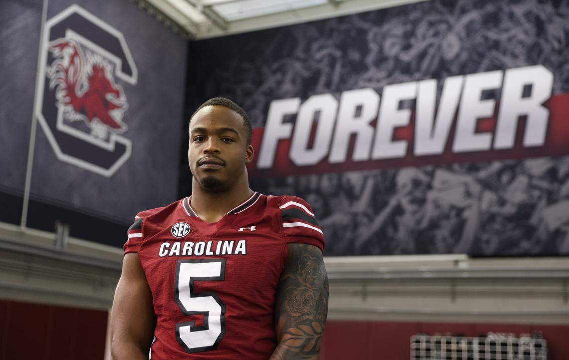 South Carolina edge Kyle Kennard (5) was dominant in the Gamecocks’ 23-19 season-opening win over Old Dominion. The Georgia Tech transfer had four tackles, 3.5 tackles for loss, 2.5 sacks and set up a touchdown with a forced fumble on a strip sack.