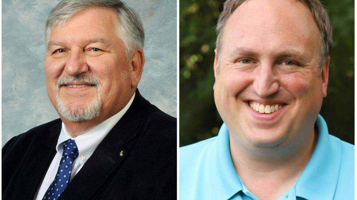 Rep. Dan Fister, R-Versailles, and Democratic challenger Grayson Vandegrift