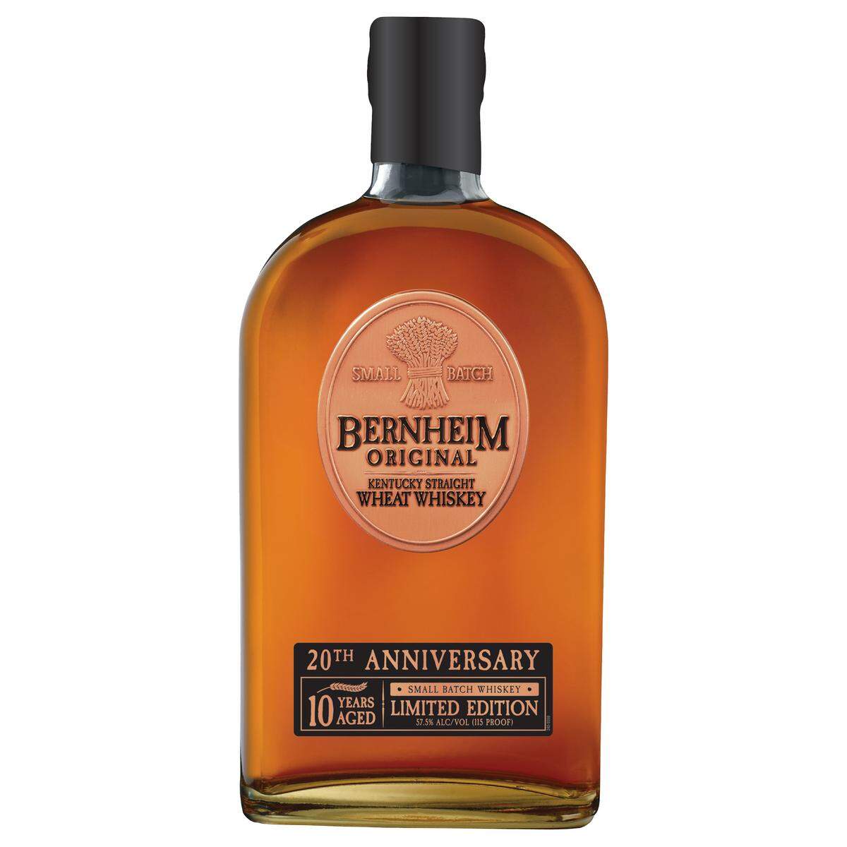The Bernheim Original Kentucky Straight Wheat Whiskey 20th Anniversary Limited Edition honors the launch of the first new American Whiskey style introduced since Prohibition, using soft winter wheat as its primary grain.