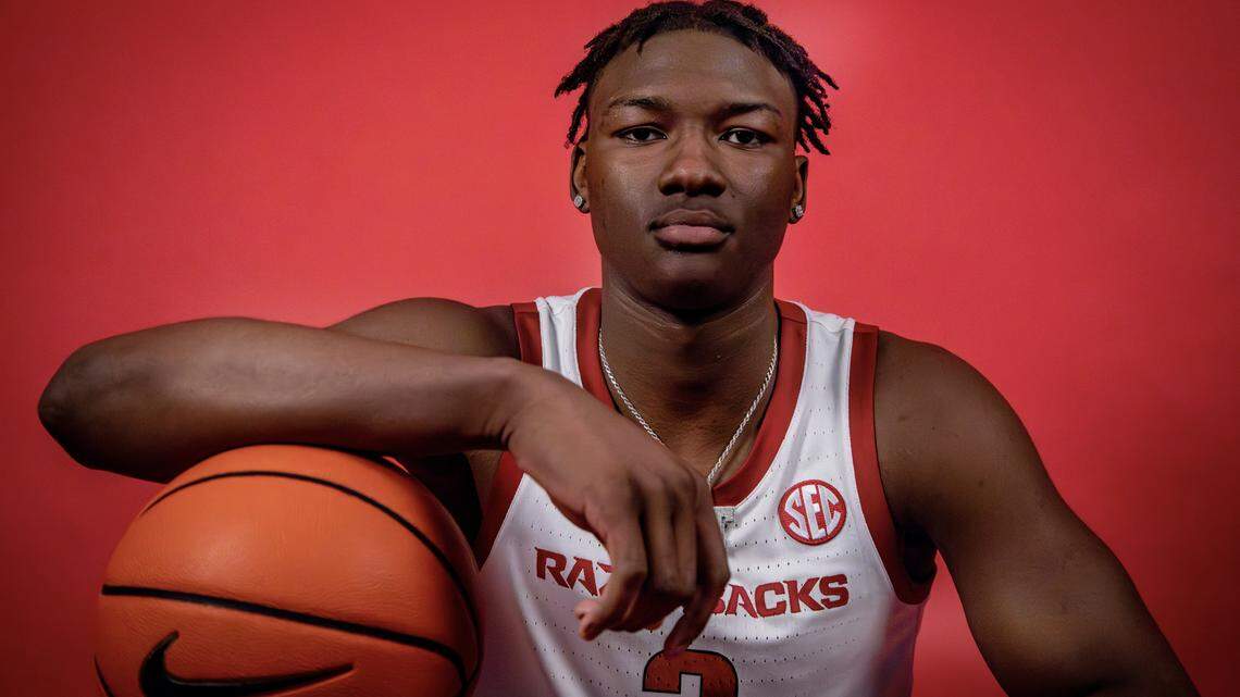 Adou Thiero leads Arkansas in both scoring and rebounding this season.