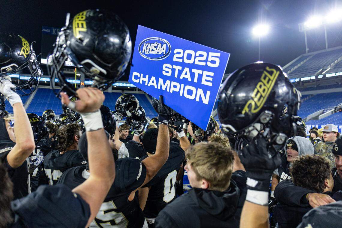 Boyle County after UK HealthCare Sports Medicine State Football Finals on Friday, Dec. 5, 2025, at Kroger Field in Lexington, Ky.