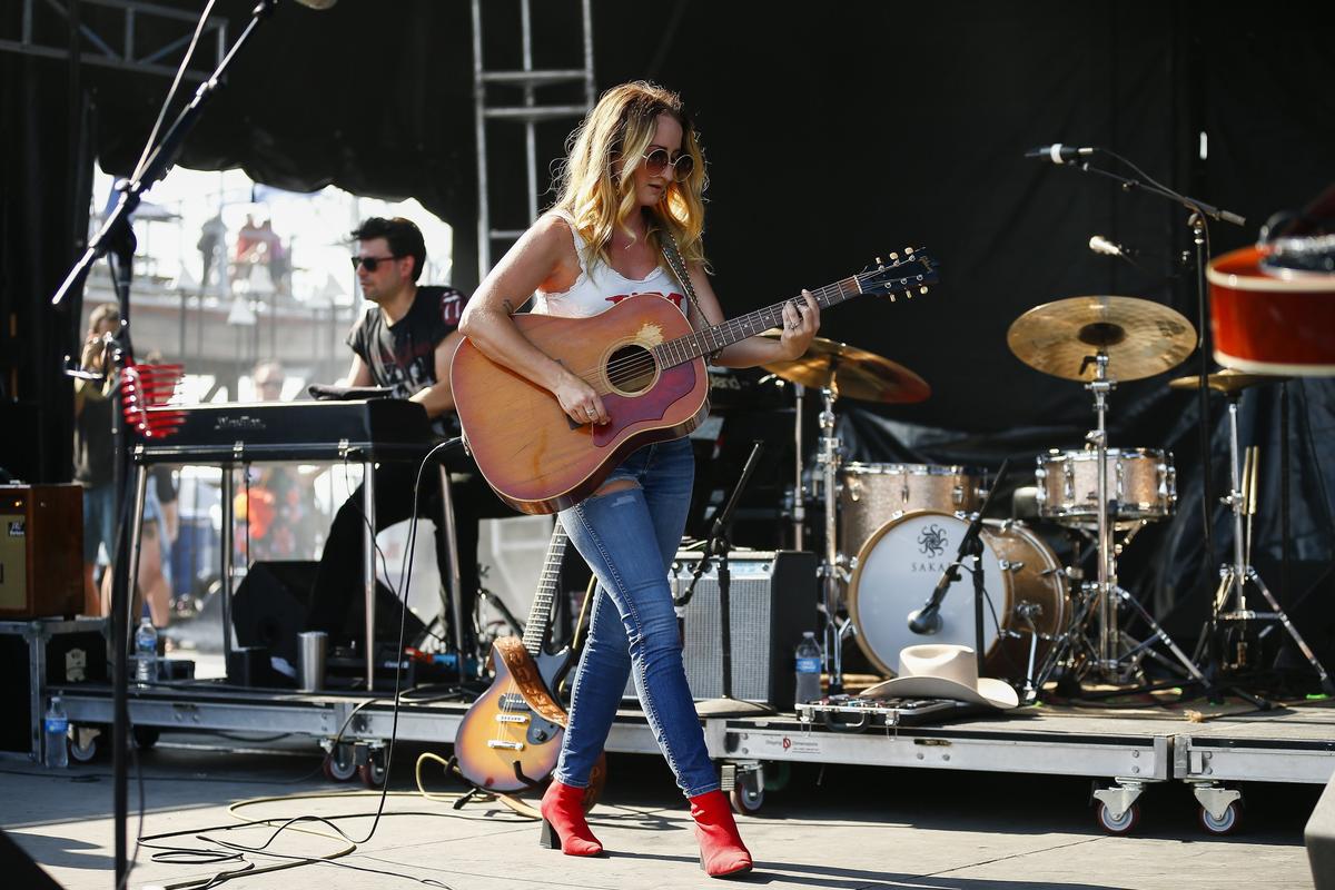 Margo Price performed on the boom stage during Forecastle Festival Saturday at Waterfront Park in Louisville. 
