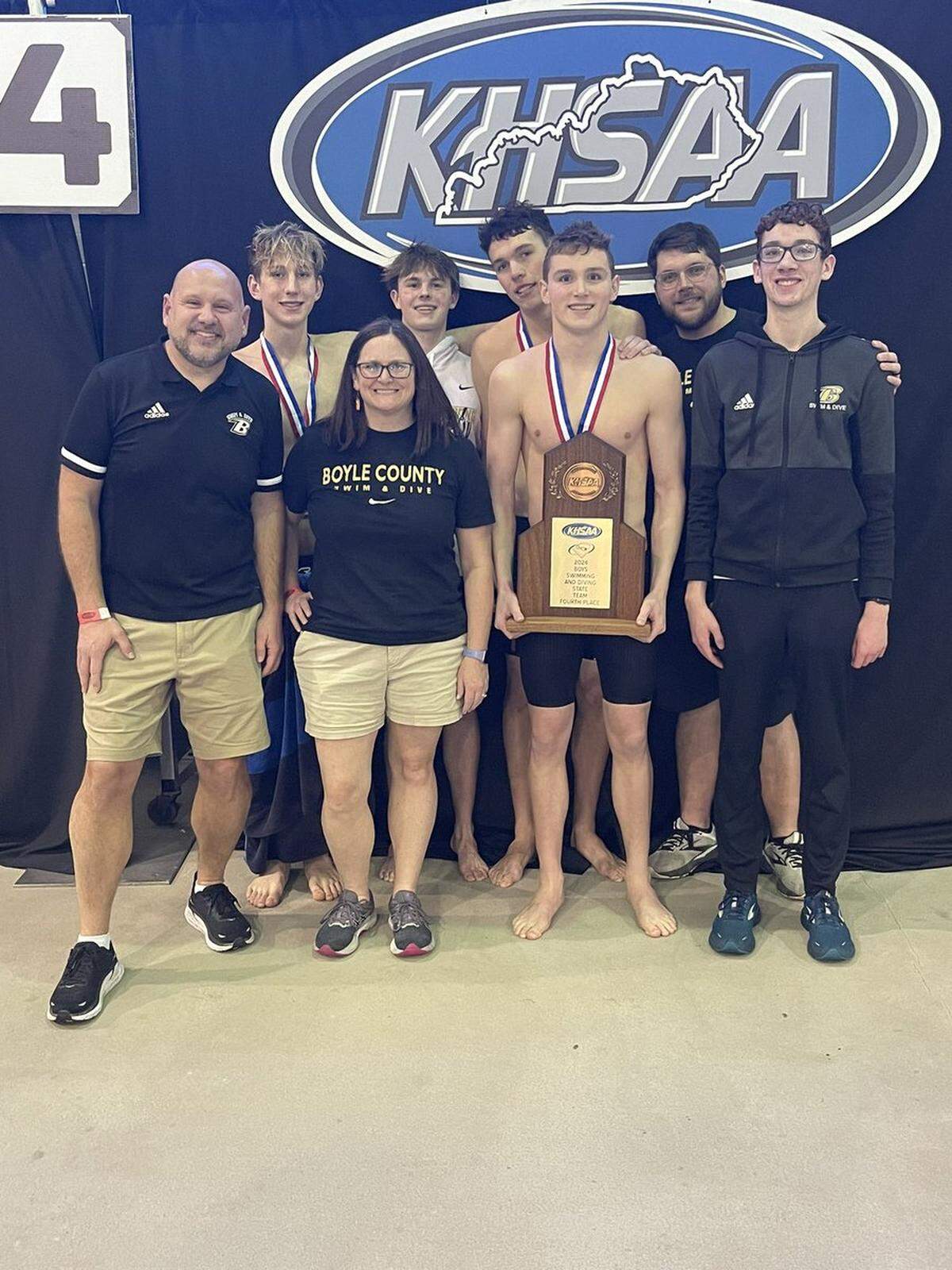 Boyle County boys swimming finished fourth in the team standings, the best finish in program history.