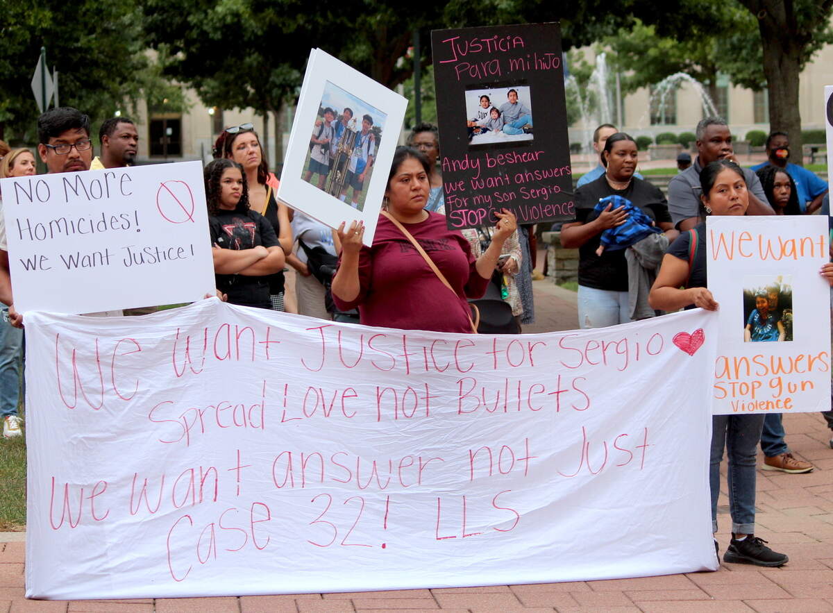 Family members of Sergio Villarados, a teenager who was killed in a Lexington shooting, attend a prayer vigil organized by city leaders to address a recent jump in violent crime.