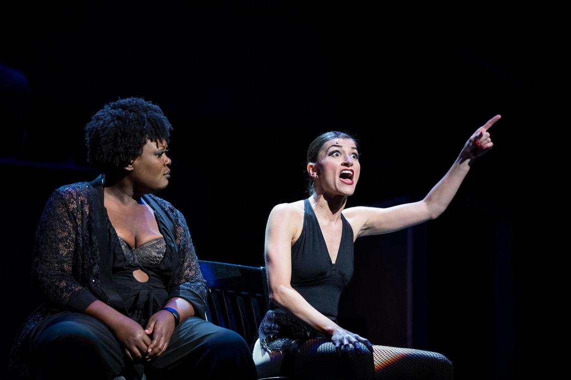 The Lexington Theatre Company rehearses their production of “Chicago” including three local performers, Haley Fish, Gilda Wabbit, and Brance Cornelius at the Lexington Opera House in Lexington, Ky., Tuesday, August 2, 2022.