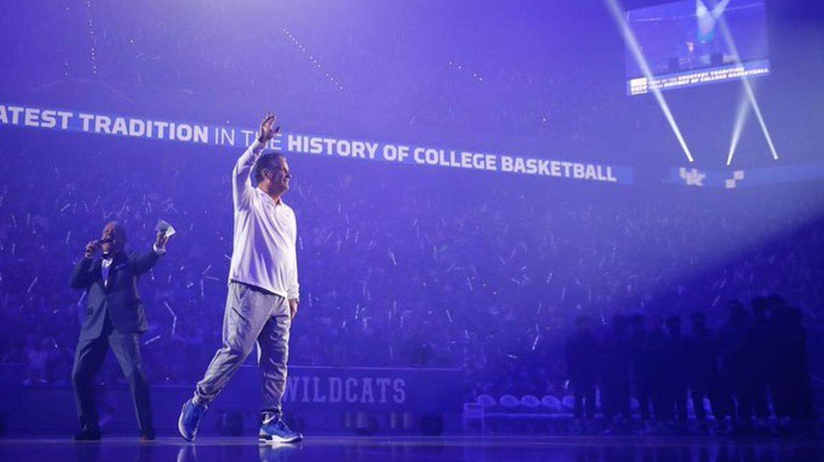 Kentucky Coach John Calipari received an enthusiastic introduction from announcer Bruce Buffer at the 2019 Big Blue Madness.