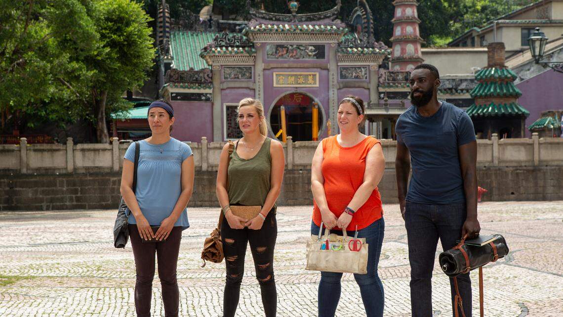 It’s the final Quickfire and chefs Michelle Minori, Kelsey Barnard Clark, Sara Bradley and Eric Adjepong look ambivalent.
