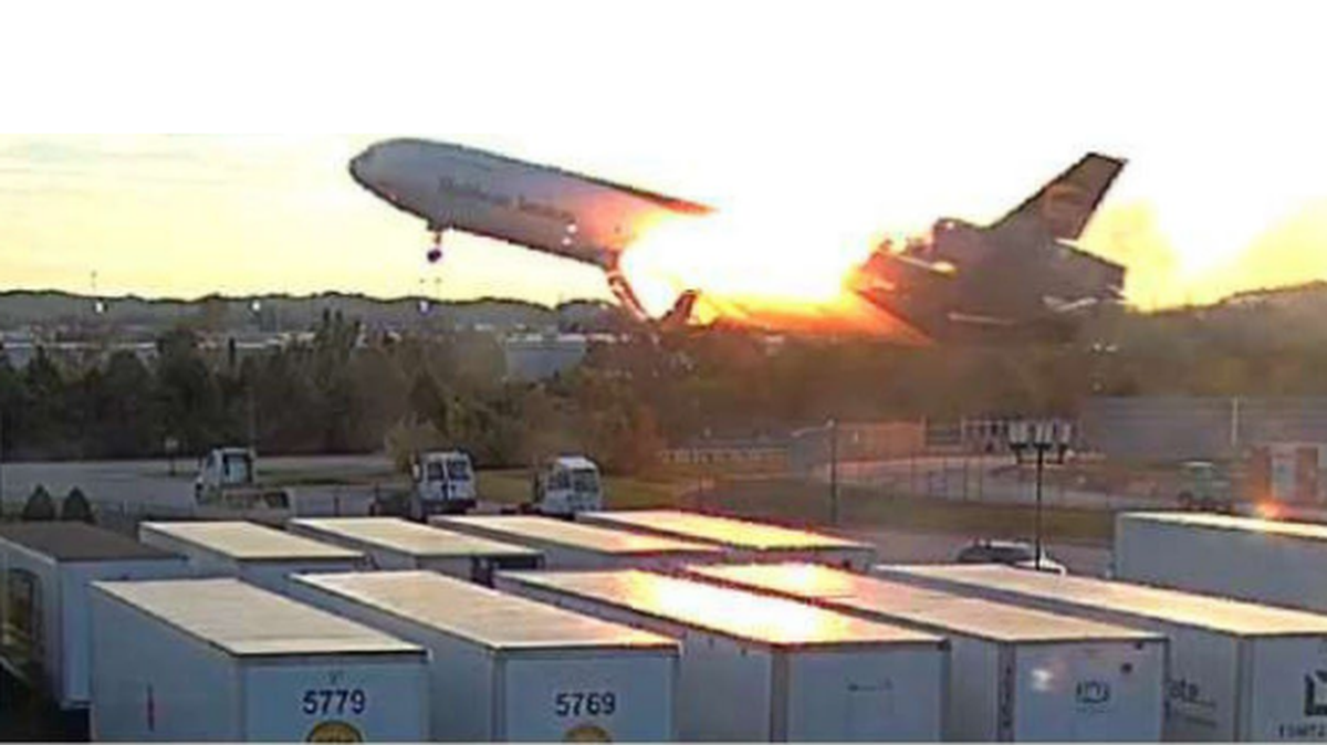 A visual of the Nov. 4, 2025, UPS plane crash in Louisville released Nov. 20 as part of a preliminary investigative report.