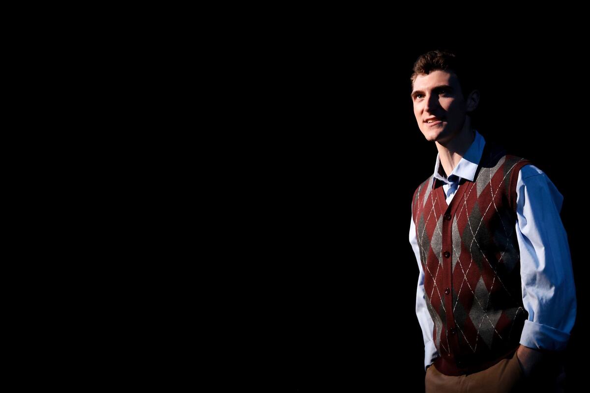 Tyler Okunski during a scene in "Jersey Boys."