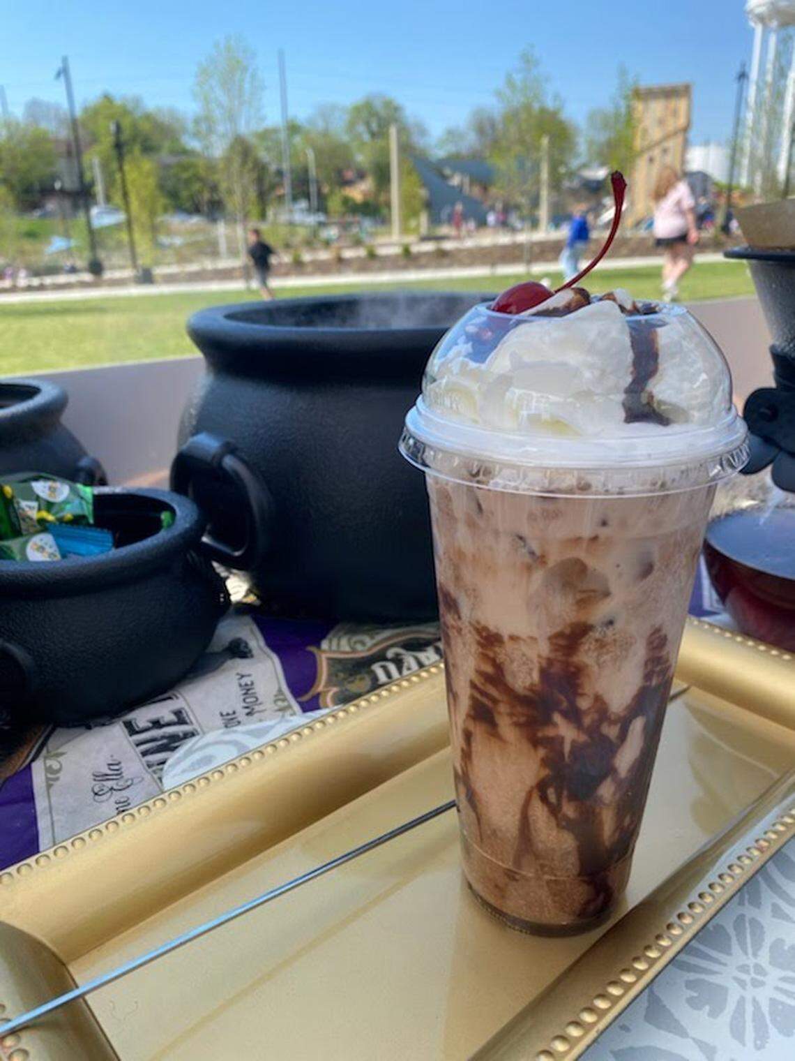 The “Bewitched” chocolate cherry soda from Muggles Traveling Cafe.