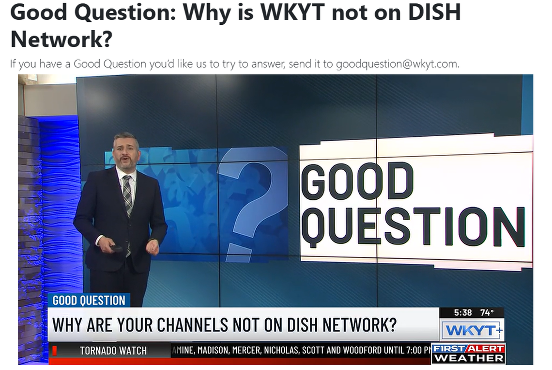 WKYT’s Victor Puente explained why his station is off the air for DISH customers during his “Good Question” segment.