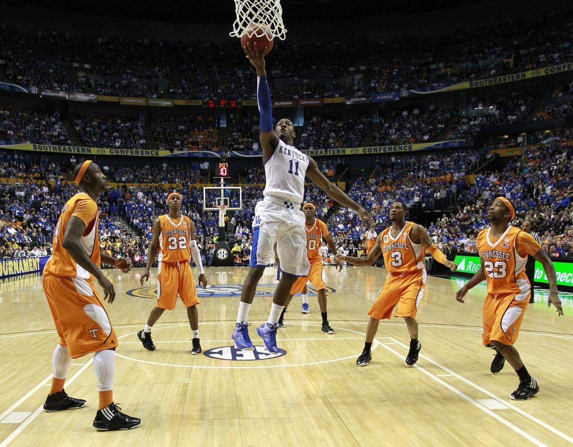 John Wall (11) scored 616 points, dished out 241 assists and launched a dance craze in his one season (2009-10) at Kentucky’s point guard.