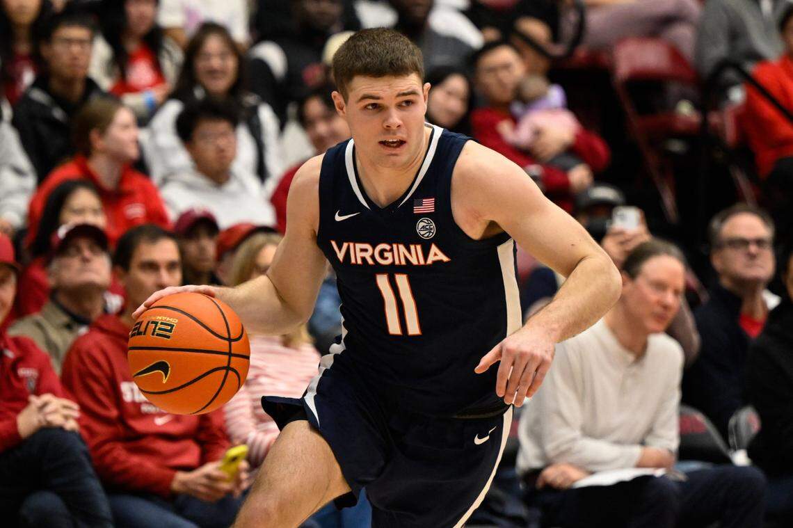 Virginia guard Isaac McKneely was 101-for-240 from 3-point range last season and has committed to Louisville out of the transfer portal.