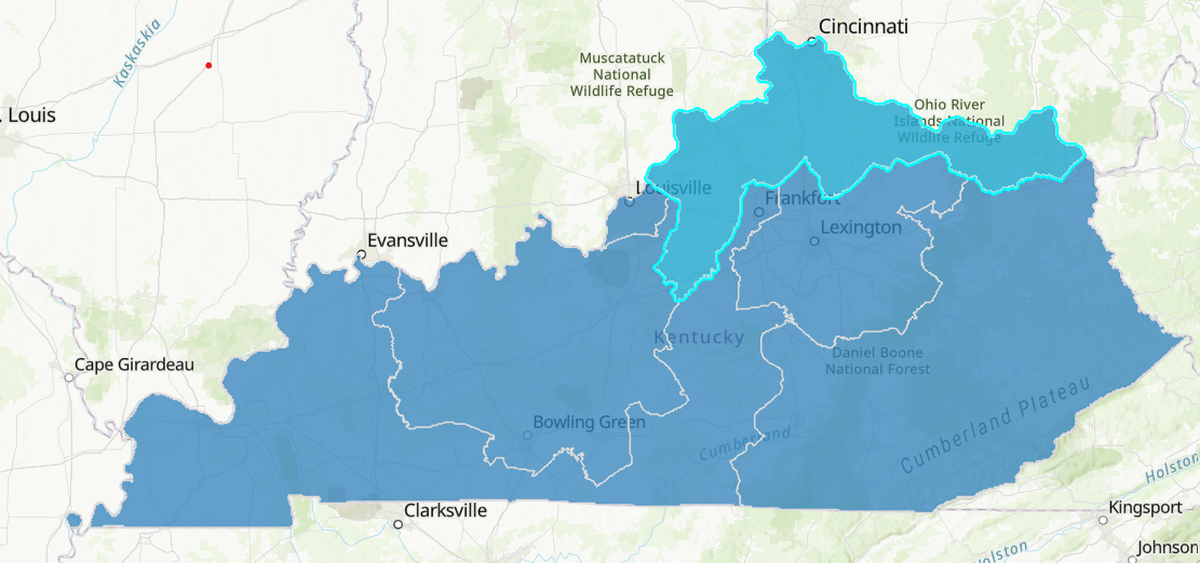Kentucky’s 4th Congressional District includes Boone, Bracken, Campbell, Carroll, Carter, Gallatin, Grant, Greenup, Harrison, Henry, Kenton, Lewis, Mason, Nelson, Oldham, Owen, Pendleton, Robertson, Shelby, Spencer and Trimble counties.