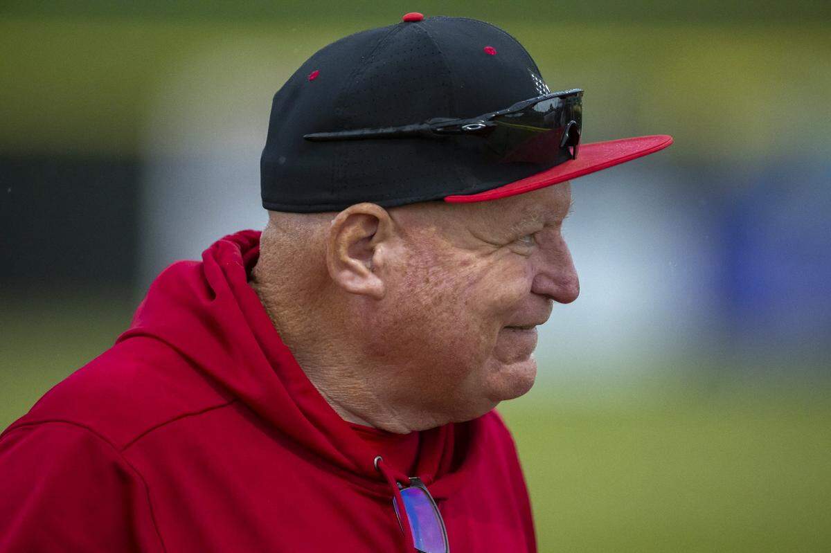 Scott County head coach Scott Willard is photographed during a game against Sayre Tuesday, May 5, 2026.