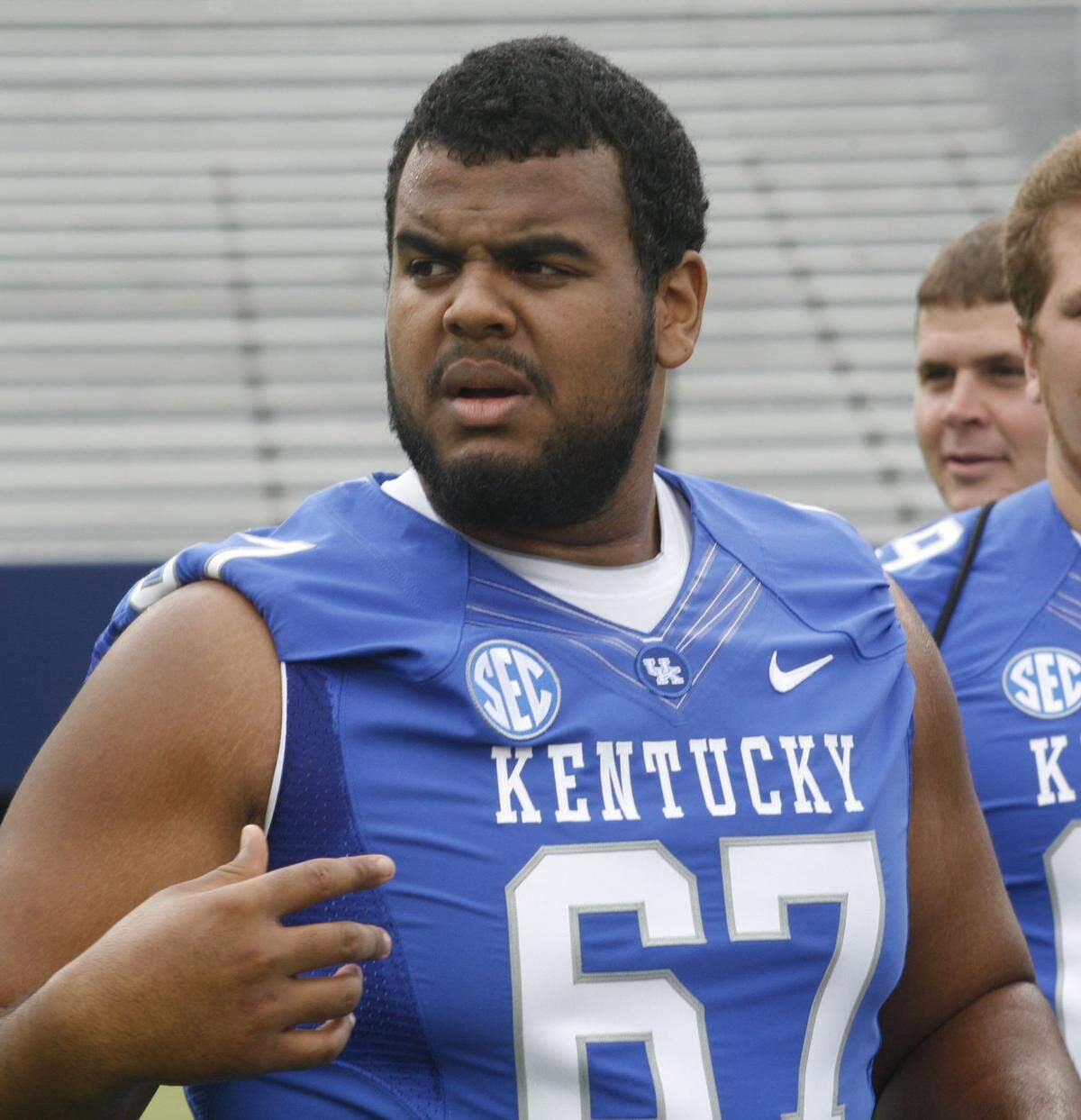 Offensive guard Larry Warford anchored the Kentucky offensive line during the Joker Phillips (2010 through 2012) coaching era.