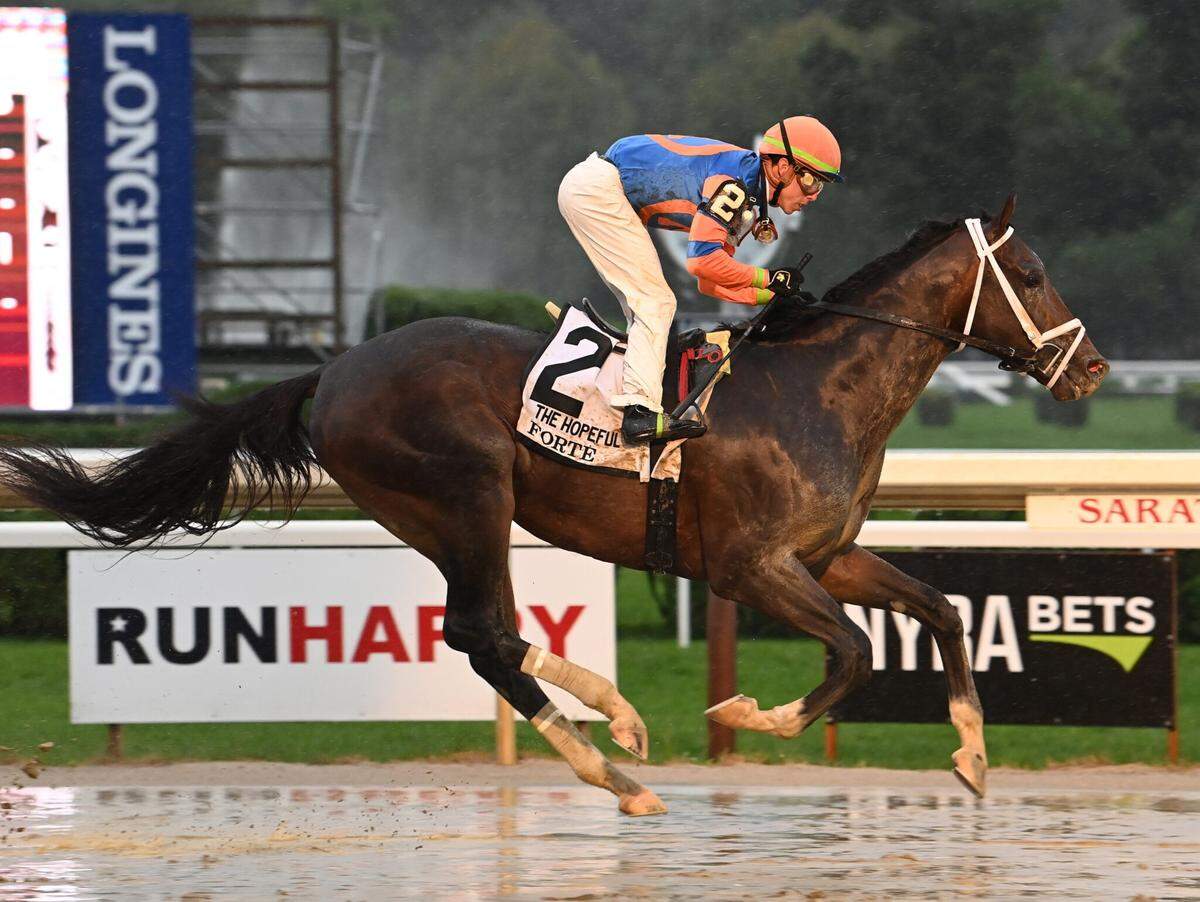 Kentucky Derby favorite Forte won the Grade 1 Hopeful Stakes on a sloppy track at Saratoga Springs, N.Y., last September. Several contenders in this year’s Run for the Roses have experience racing on off tracks.