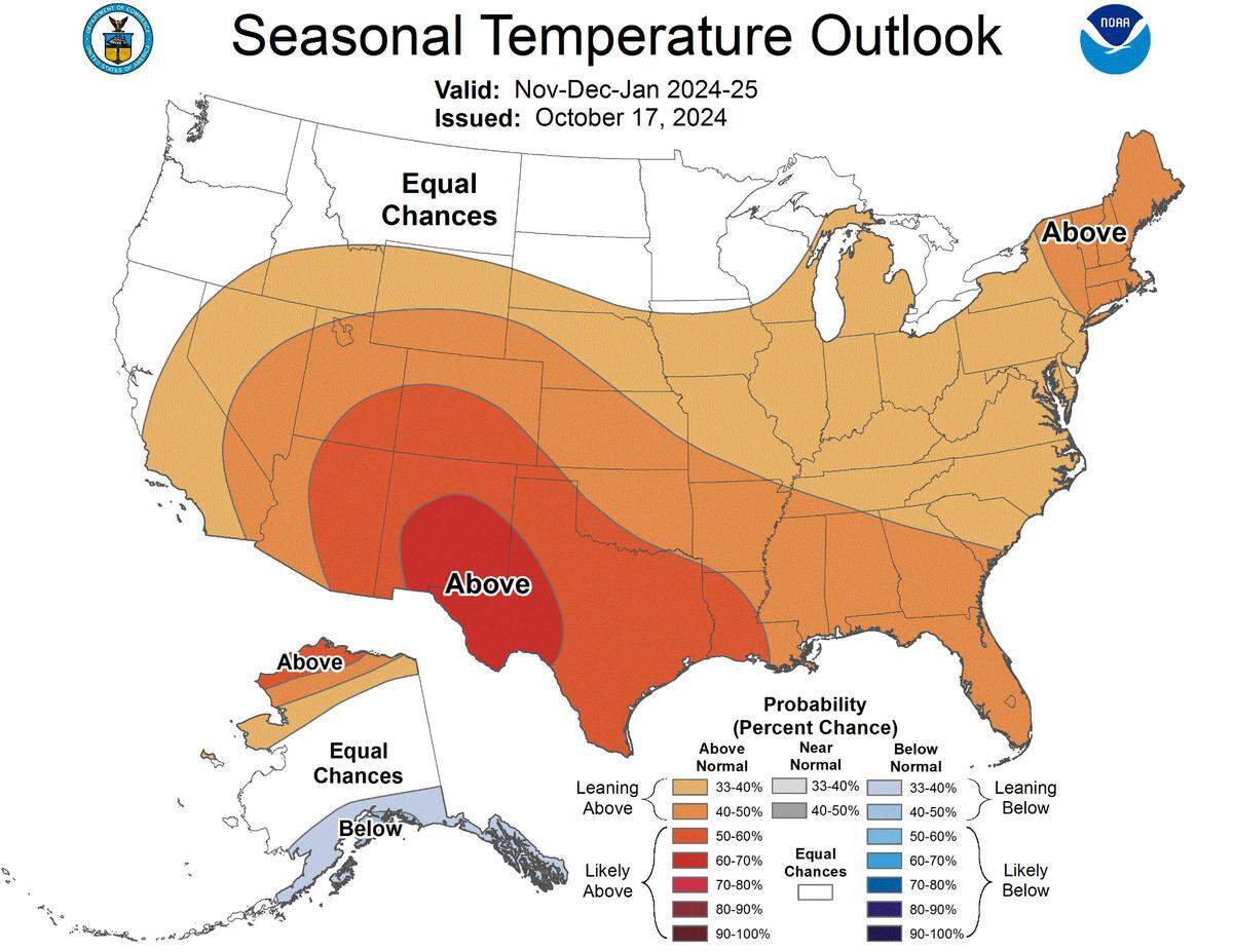 Kentucky is leaning toward a warmer than normal winter, according to a 2024 outlook from the Climate Prediction Center.