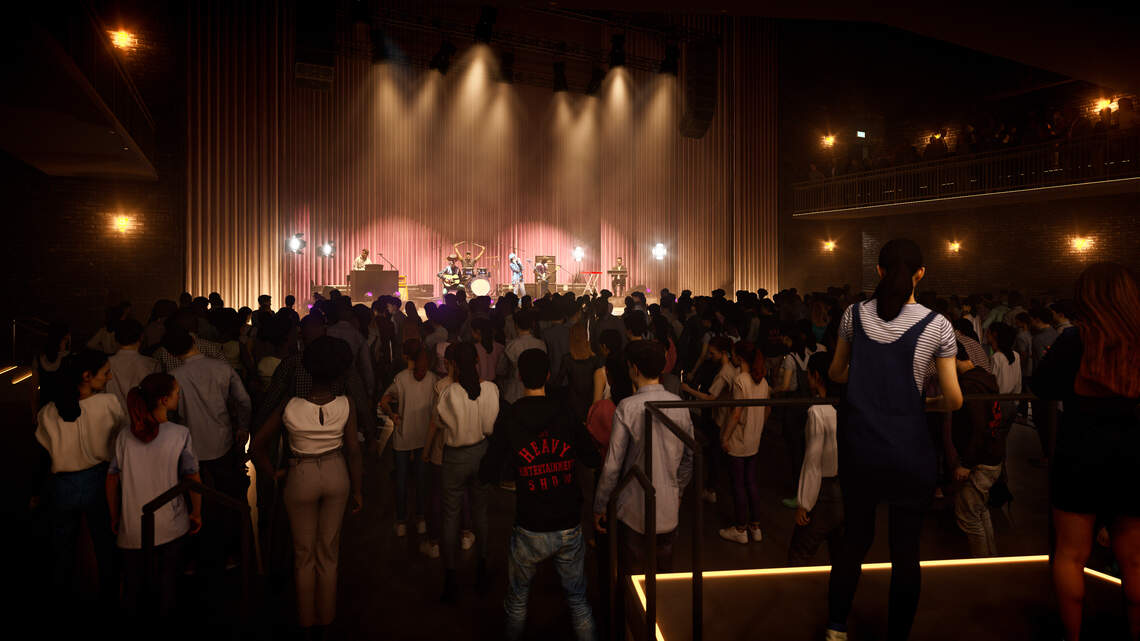 O trilho - 2.jpg The Rail será um novo local de música ao vivo e entretenimento que chegará a Lexington no outono de 2026, com capacidade para até 2.000 pessoas.