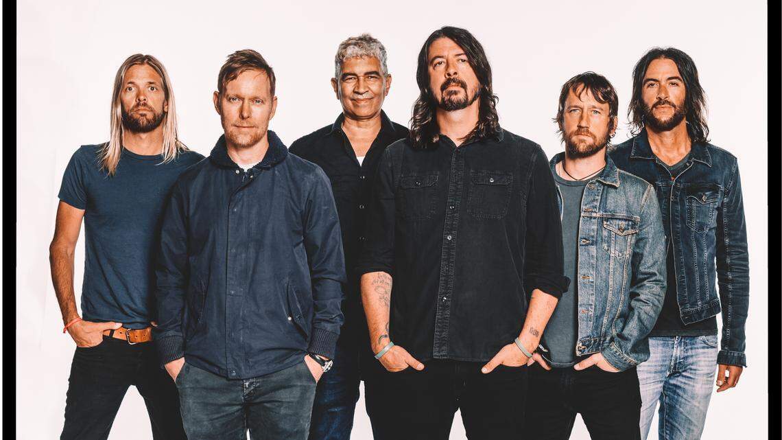 Foo Fighters, from left: Taylor Hawkins, Nate Mendel, Pat Smear, Dave Grohl, Chris Shiflett and Rami Jaffee.