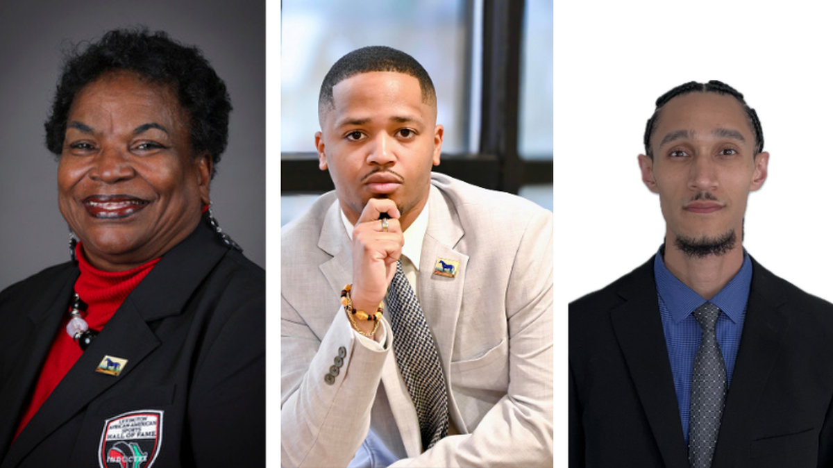 Councilwoman Tayna Fogle (left) faces Tyler Morten (center) and Darnell Tagaloa in the First District council race. Election Day is May 21, 2024.