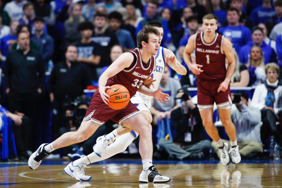 Bellarmine’s Ben Johnson played 19 minutes in the Knights’ loss to Kentucky in Rupp Arena on Tuesday night.