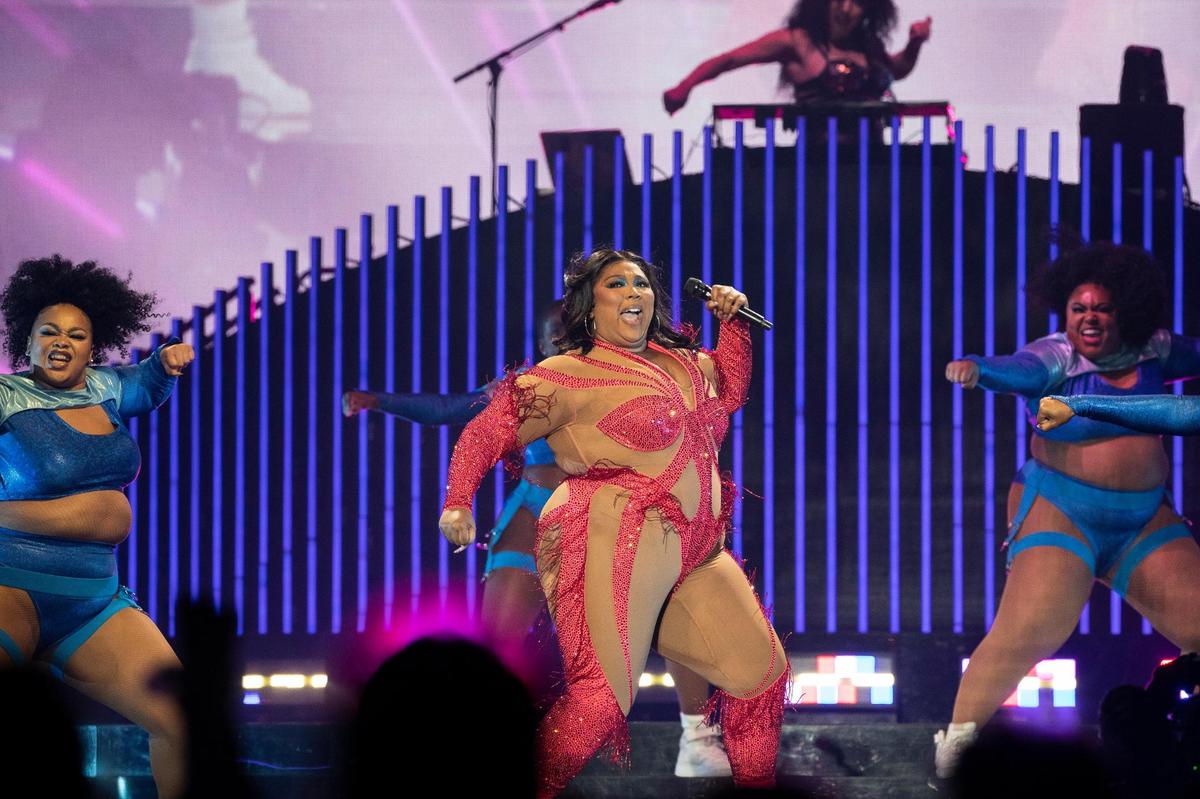Rapper Lizzo performs on The Special Tour at Rupp Arena in Lexington, Ky., Saturday, April 22, 2023.