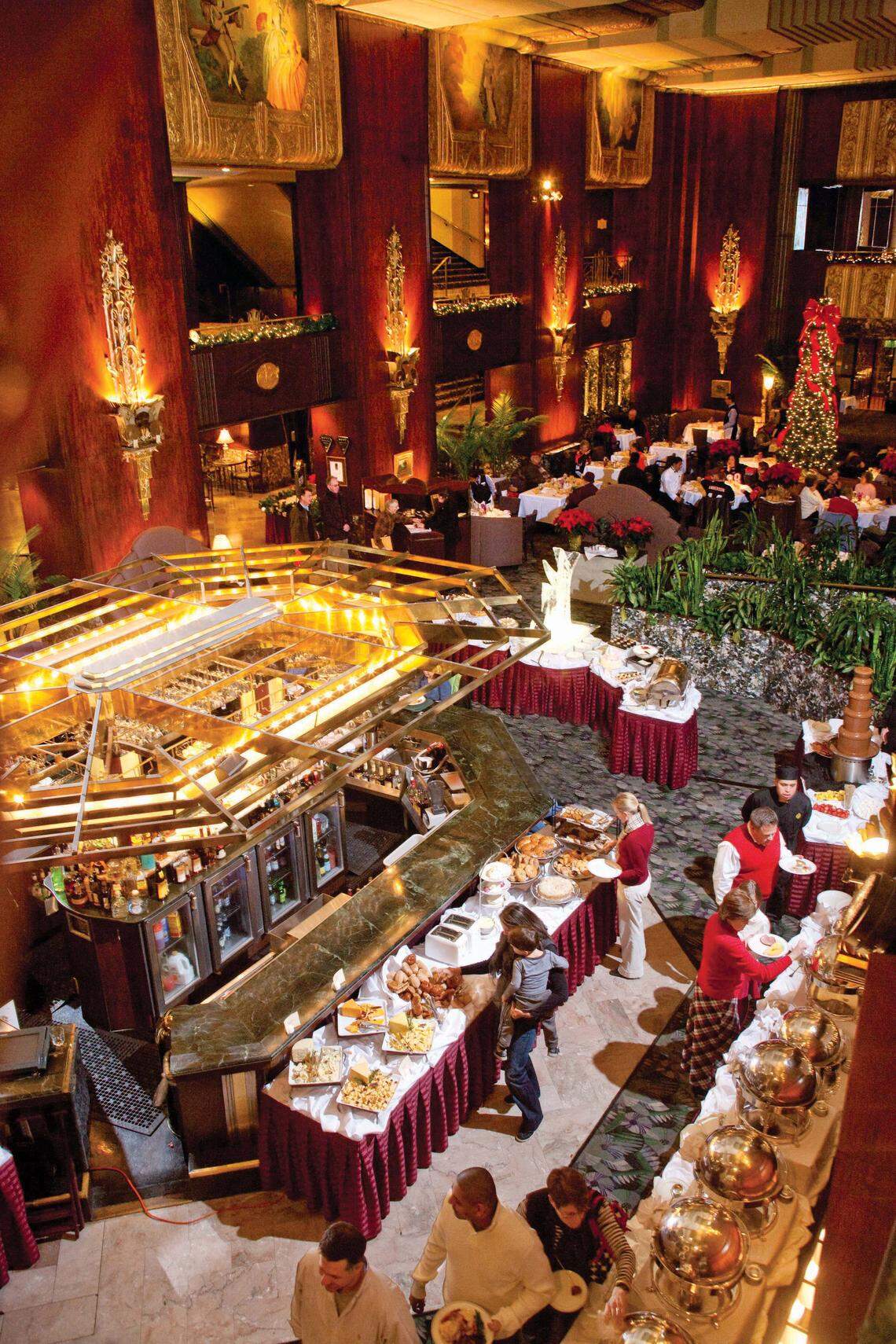 The Sunday brunch buffet at Orchids at Palm Court in the Netherland Plaza Hotel is something to behold.&nbsp;