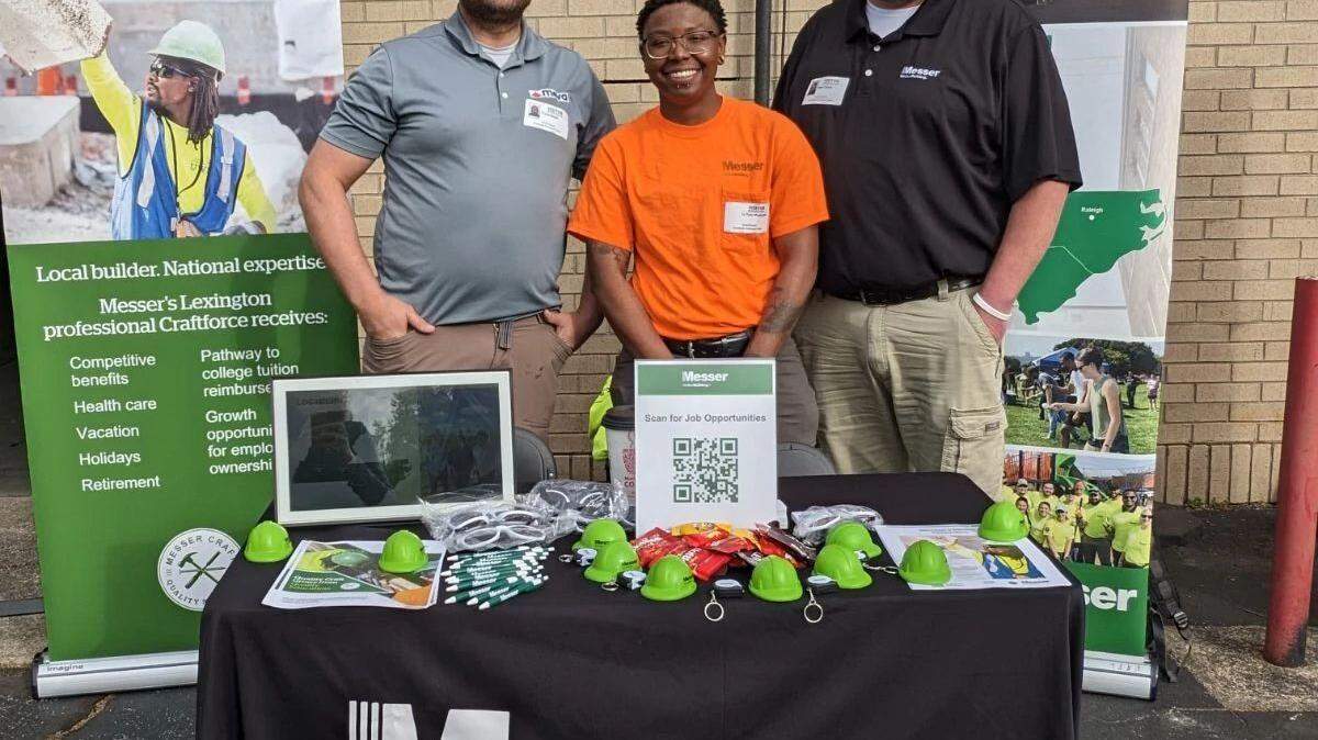 Messer Construction employees at a job fair. (Messer)