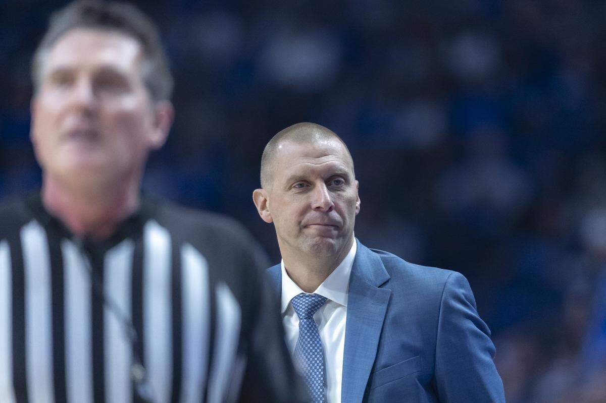 Kentucky head coach Mark Pope reacts during Friday’s game against Loyola (Maryland) at Rupp Arena.