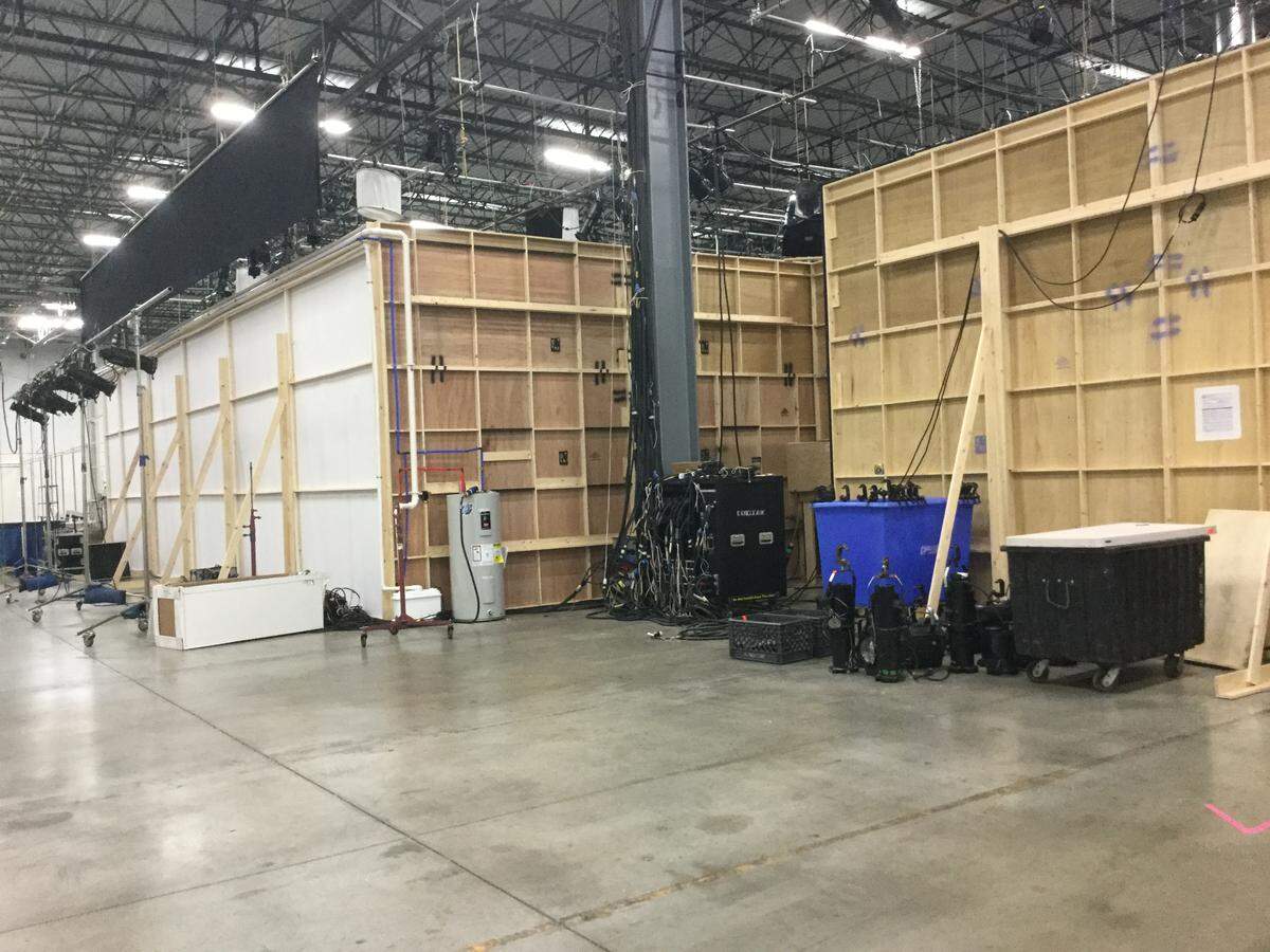 That's it, the "Top Chef" stage. Right there behind those walls. It's under wraps to the public until the season begins airing later this year but you might run across the show being filmed around Lexington, Louisville or Lake Cumberland over the next few weeks.