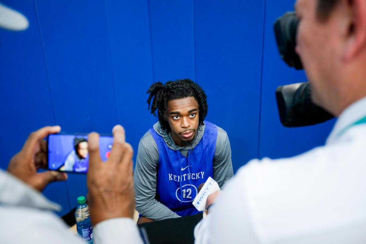 Antonio Reeves said he was surprised a school like Kentucky pursued him in the transfer portal. But he’s happy UK did. “Being around a lot of good players (at Kentucky), it really helped me change my mentality into getting into the gym, being even stronger, physicality, it just helped me.”