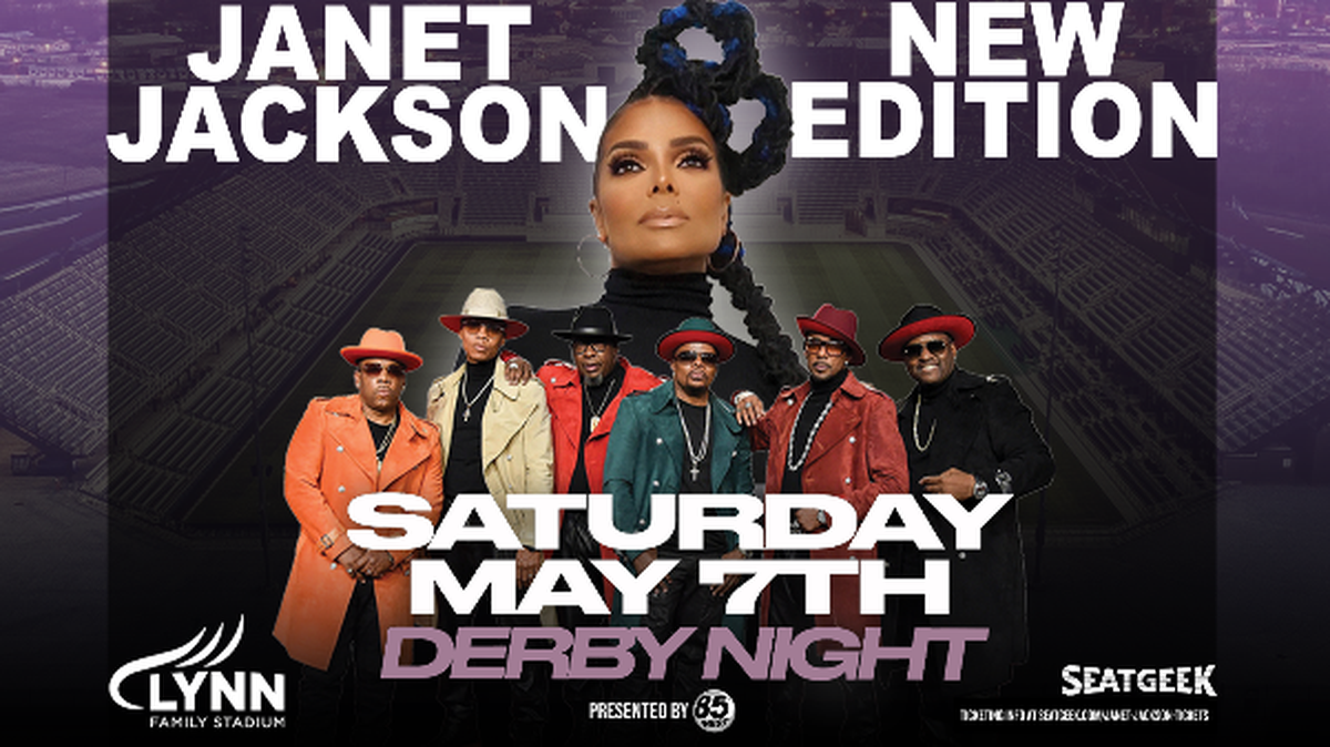 Janet Jackson and New Edition will be performing at Lynn Family Stadium on May 7.