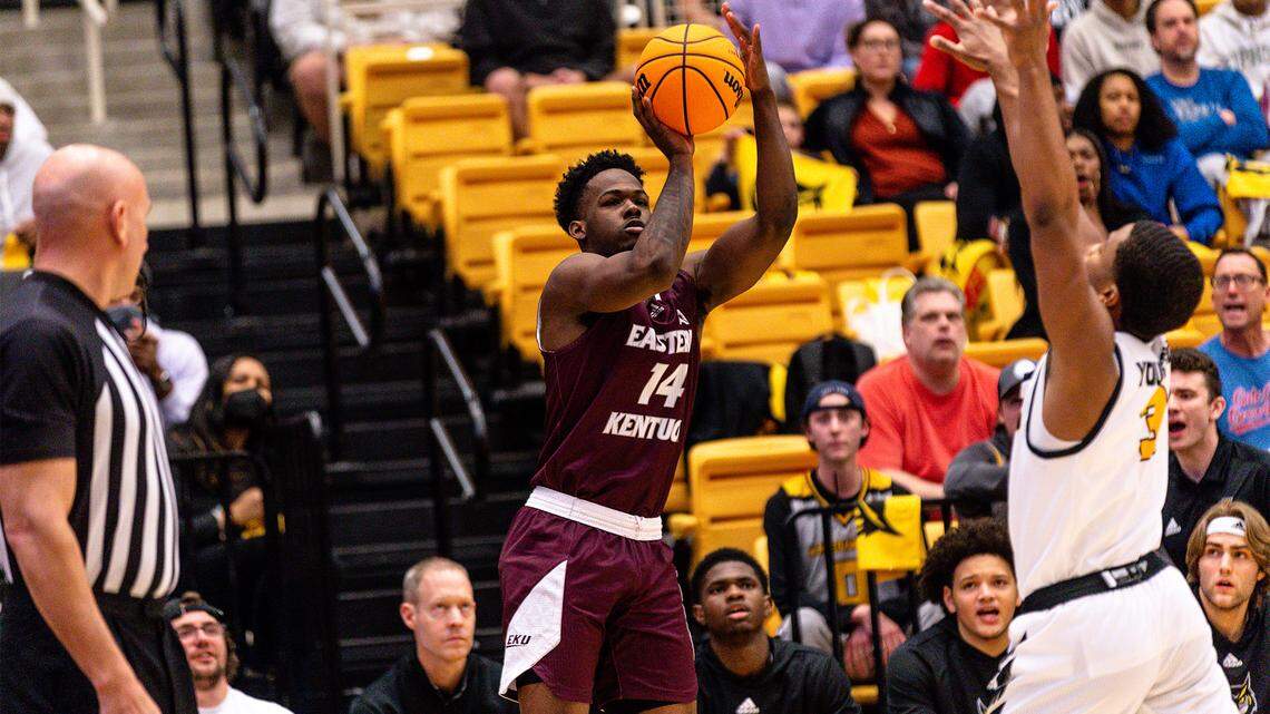 Devontae Blanton (14) has scored 20 points or more in seven of EKU’s past 10 games.
