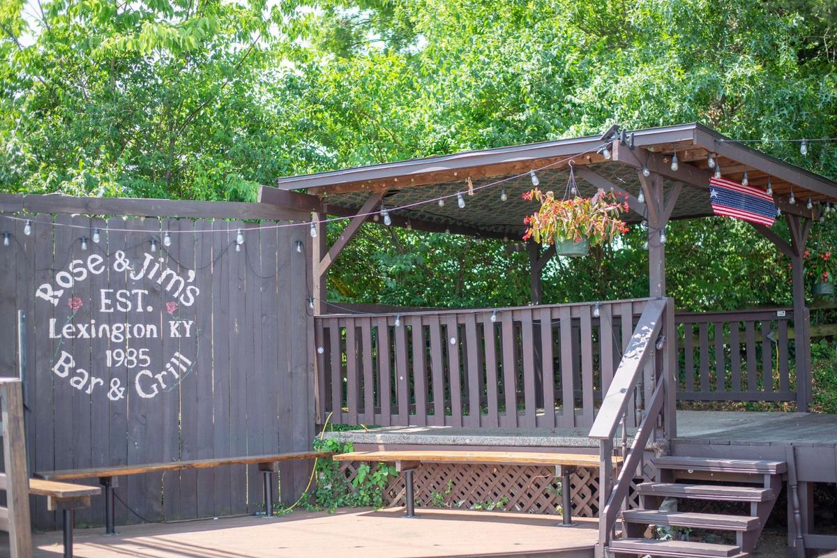 Rose & Jim’s large outdoor patio makes it a popular destination during the spring and fall seasons.