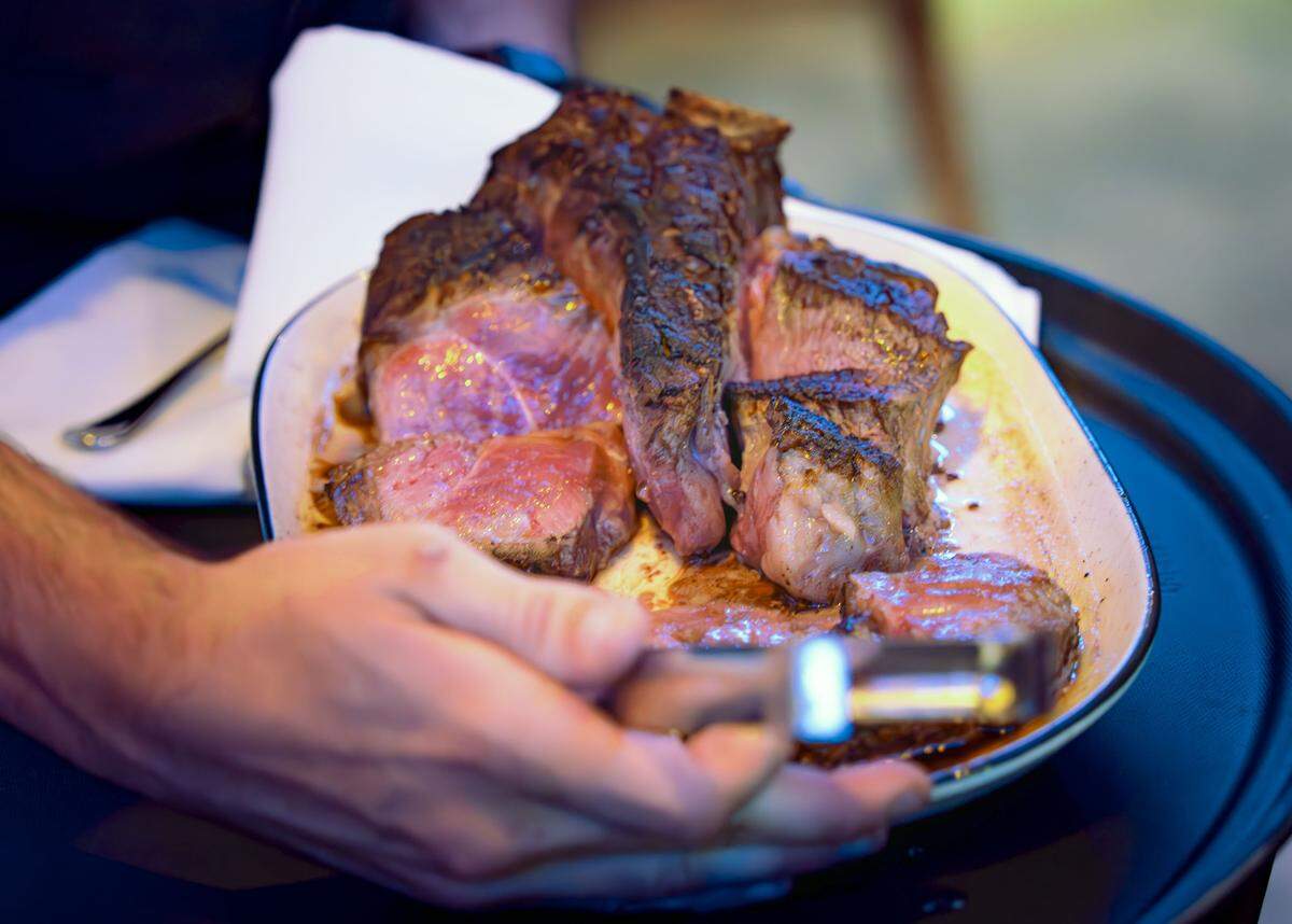 Steaks are on the menu at The V, including 56 oz. Porterhouse that are served table side.
