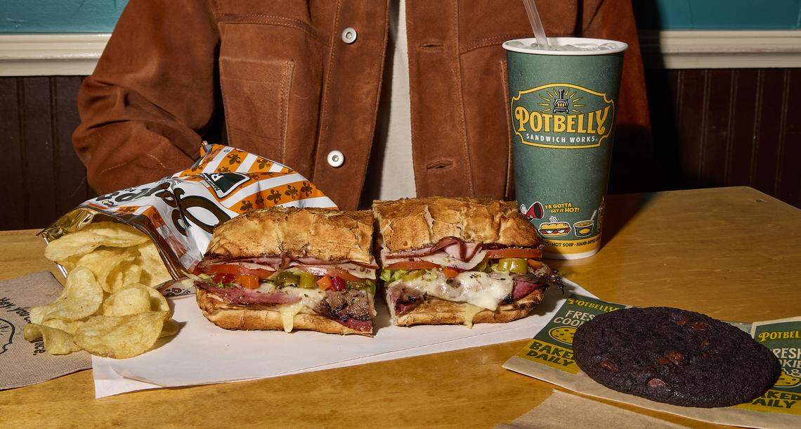 Potbelly’s signature toasted sandwich is made with four different meats: turkey, roast beef, ham and salami. Many secret menu items are built off versions of the Wreck sandwich.
