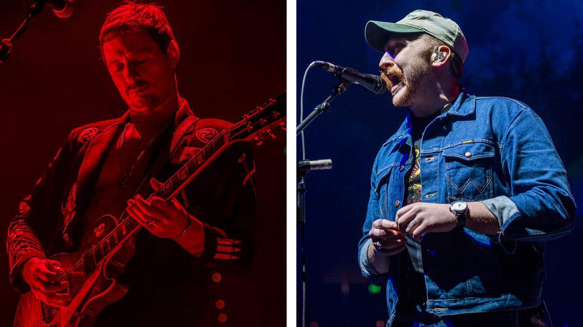 Sturgill Simpson, left, and Tyler Childers performed a sold-out concert before 16,000 fans at Rupp Arena Friday night.