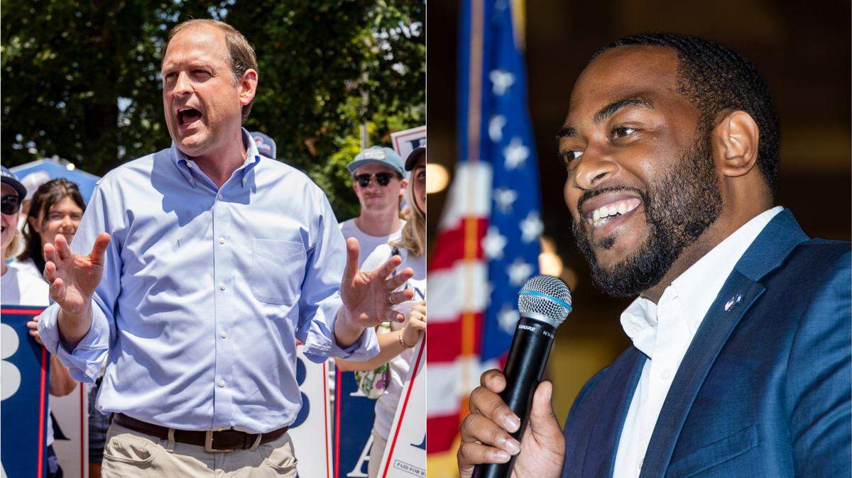 Republican Rep. Andy Barr and former Democratic nominee for U.S. Senate Charles Booker, both leading the race for the 2026 nomination in their parties per a recent poll.