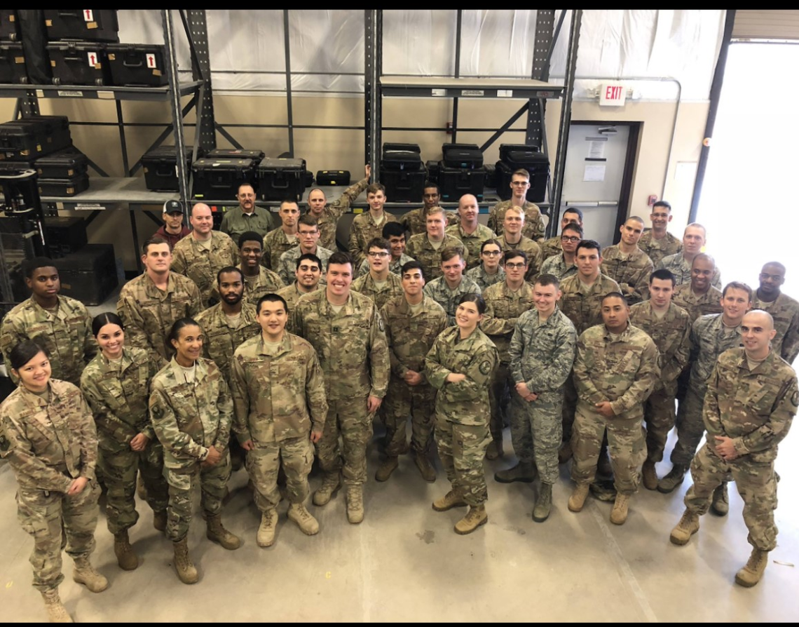 Dina Parrott with her unit, the 27 th Special Operations Communications Flight. In the Air Force, a “flight” is a small squadron within a larger unit. Parrott served from 1994-2019.