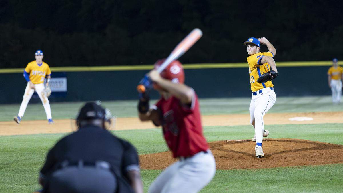 Henry Clay’s Turner Sparks delivers a pitch against Scott County during 42nd District high school baseball tournament semifinals on Tuesday at Sayre’s Chase Comley Field.