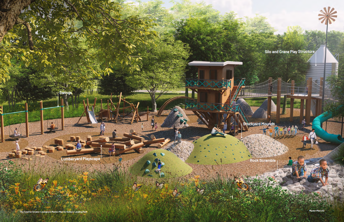 A rendering of possible playground to be erected at Kelley’s Landing, Lexington’s newest park.